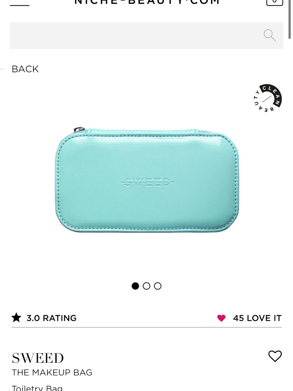 SWEED Aqua Travel Makeup Bag - Zippered Cosmetic Pouch